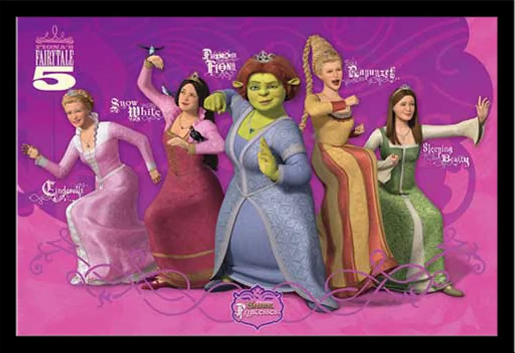 Kit Poster Shrek 3 + Cornice Shinsuke Maxi MDF Nera per Camera
