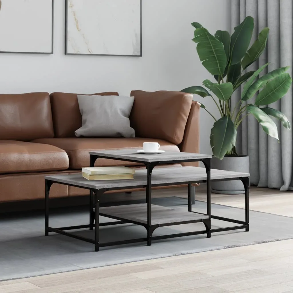 Offerta Tavolino Salotto BEI CLORIS Grigio Sonoma 102x60x45 cm Legno