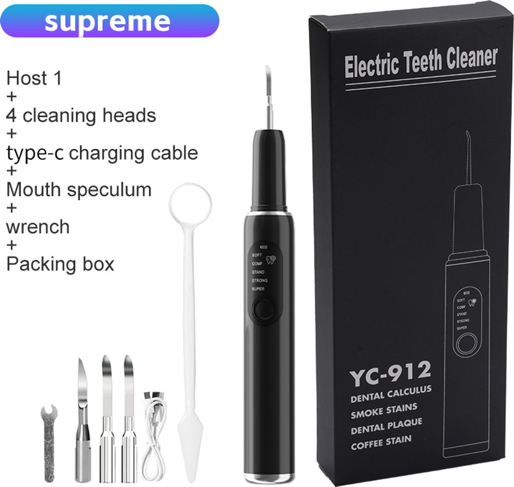 INF Elektrische Zahnbürste zur Zahnsteinentfernung im Set Schwarz