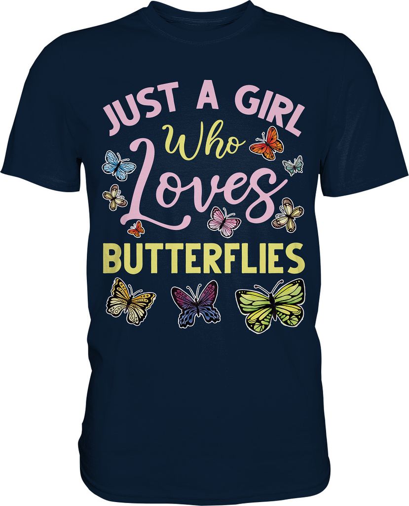 Mädchen Schmetterling T-Shirt – Navy / XXL Produktbild 