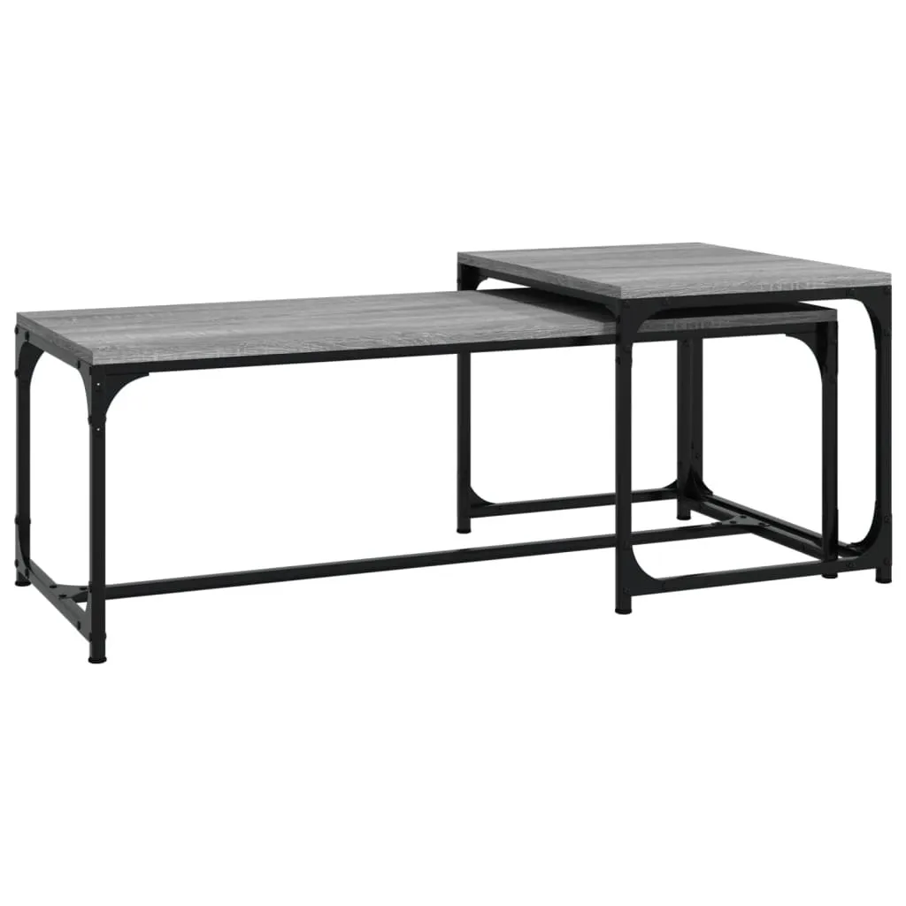 Set 2 Tavolini Grigio Sonoma Design Nordico | Arredo Soggiorno