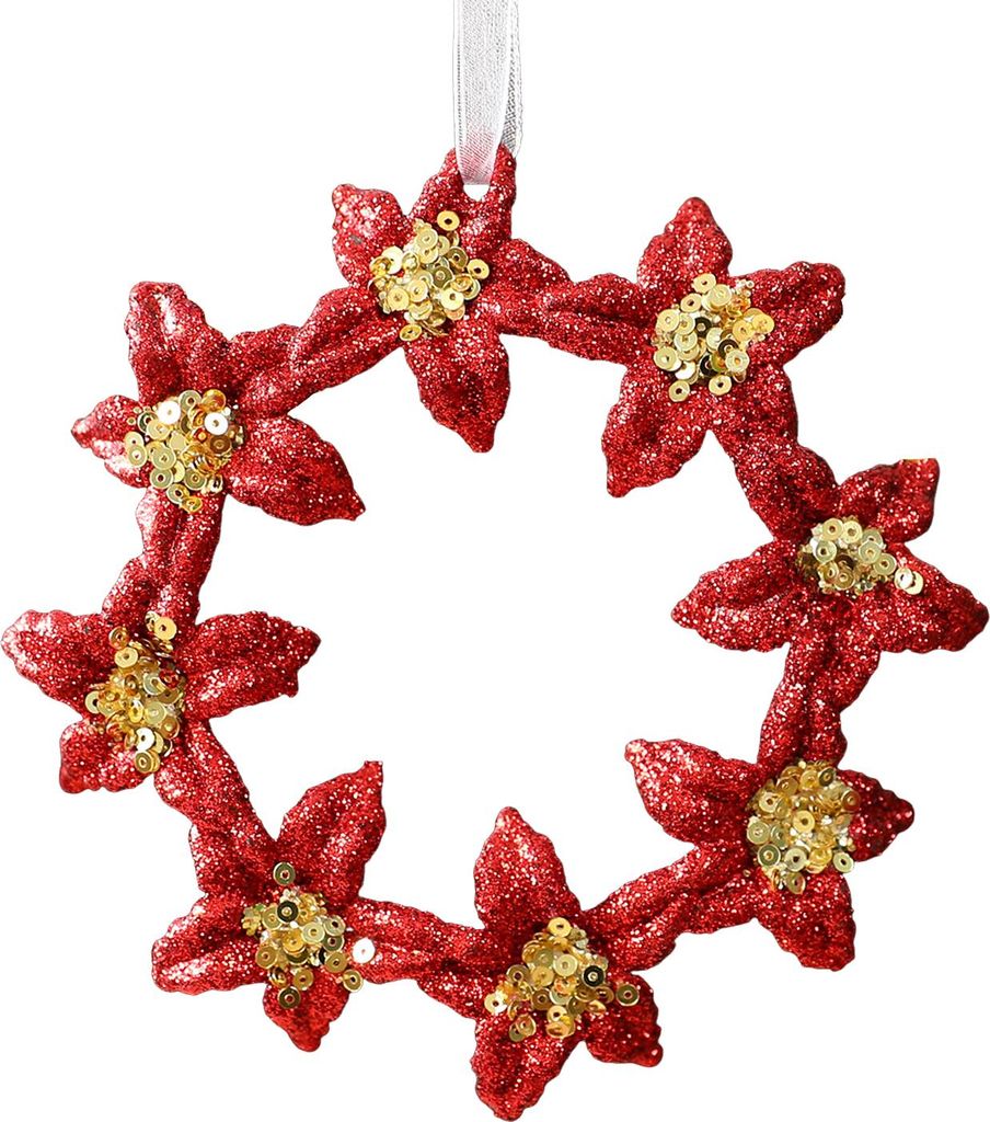 Glitzernder Pailletten-Weihnachtsschmuck: Rote Schneeflocke/Schmetterling/Stern/Rentier/Ballerina – Hängende Dekoration für Weihnachtsbaum, Tü...