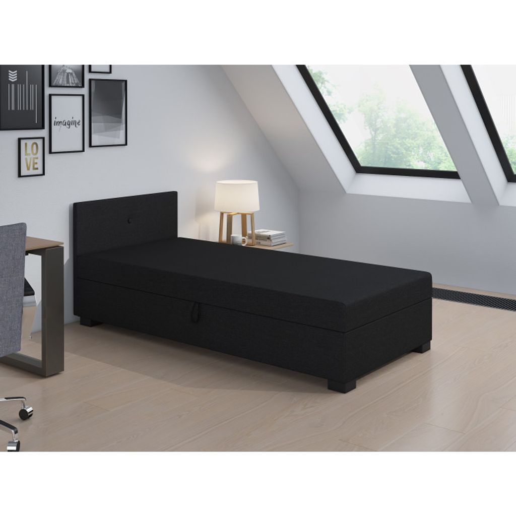 Einzelbett 80x195 TYGY 2 - schwarz