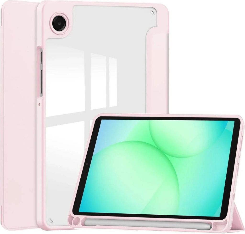 Schutzhülle mit Klappe für Galaxy Tab A11 / Tab A9, Bizon Case Tab Clear Matt, Rosa