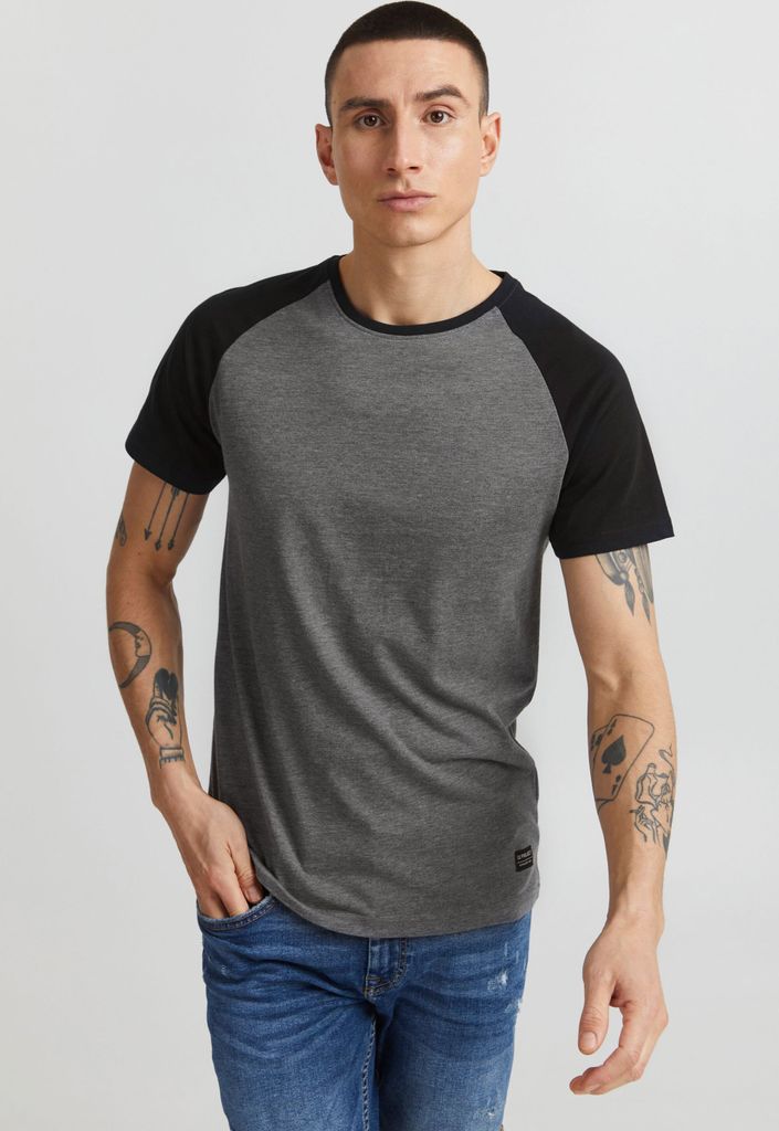 11 Project PRBo Herren T-Shirt Kurzarm Shirt im Baseball-Look mit Rundhals-Ausschnitt aus 100% Baumwolle