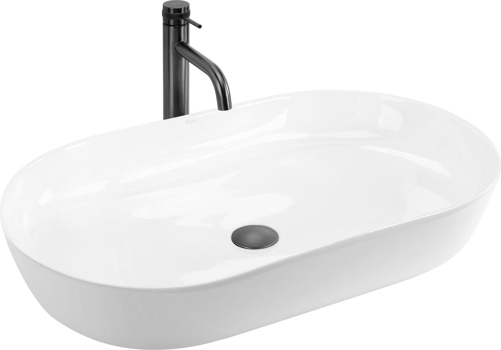 Lavabo da Appoggio in Vetroceramica Cleo 71 White-Rea Immagine del prodotto 