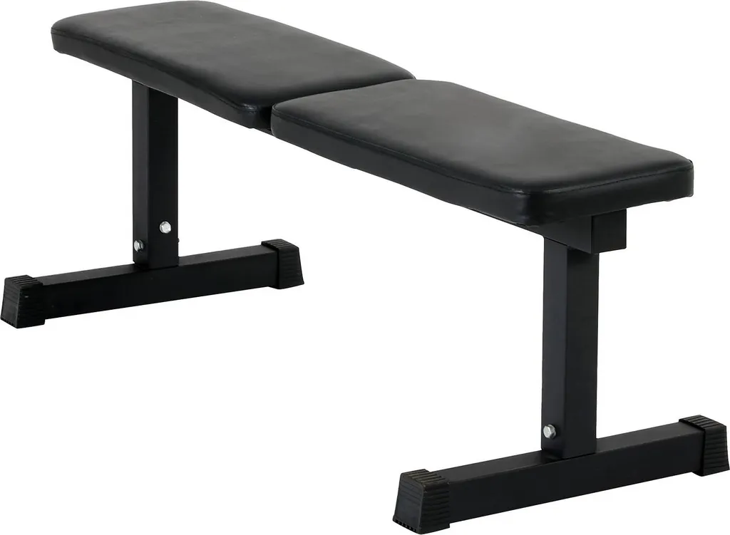 Banc de musculation plat Rebel en acier noir pour sport à la maison
