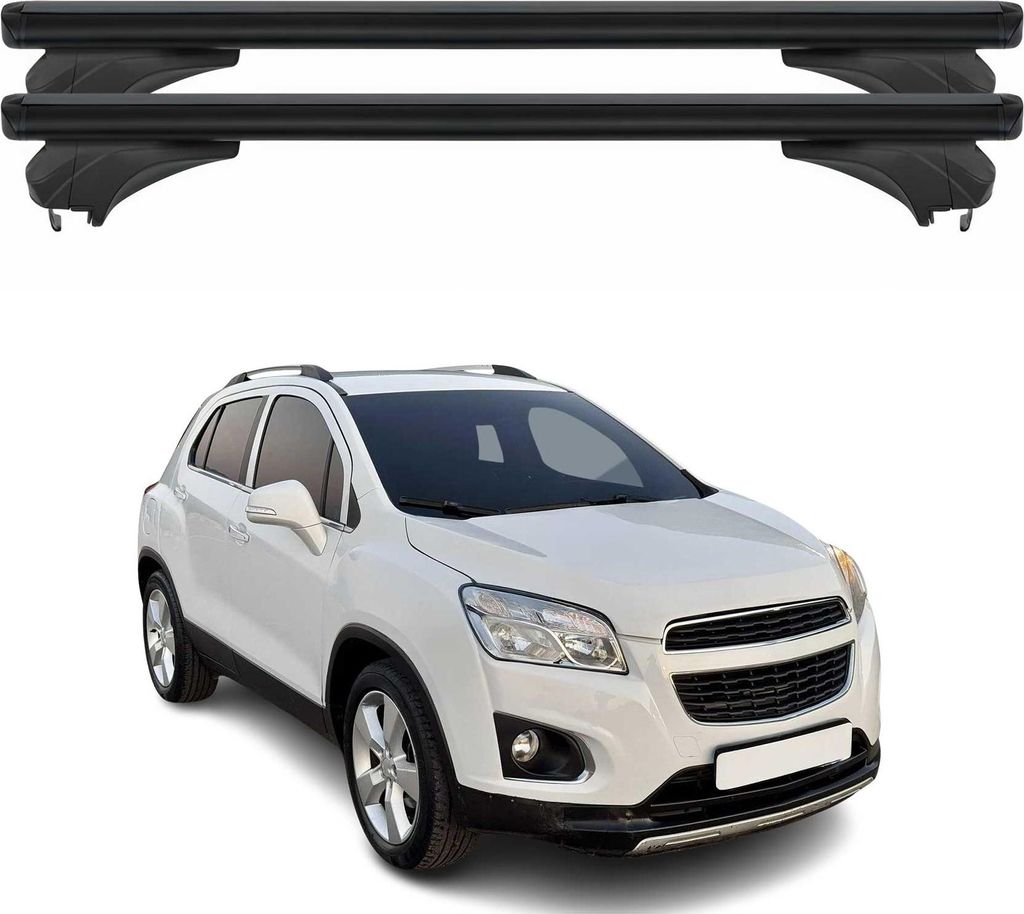 Menabo Dachträger Grundtäger für Chevrolet Trax 2013-2017 Aluminium Schwarz 2tlg