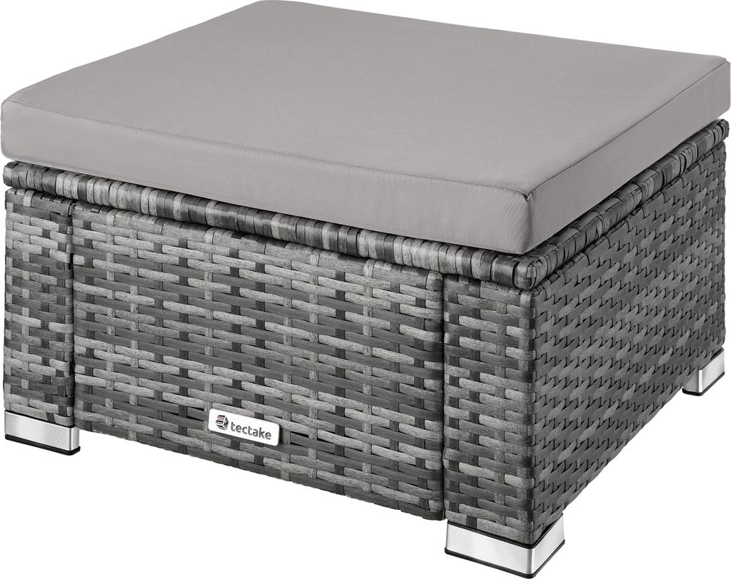 tectake® Rattan Sitzhocker Bitonto widerstandsfähig 53 x 53 Produktbild 