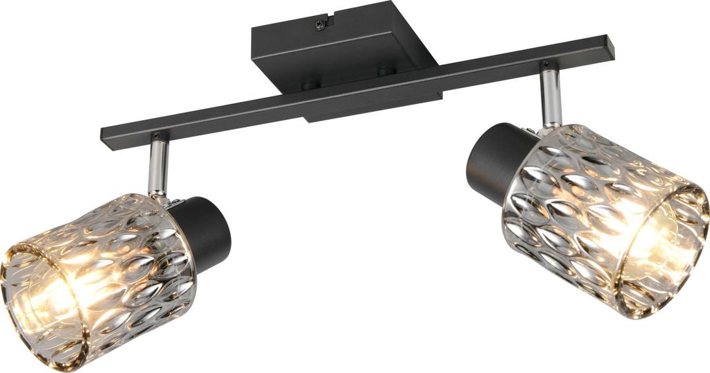 Reality Leuchten Wandspot JACK 2-flammig BHT 37x21x16 cm schwarz Spot