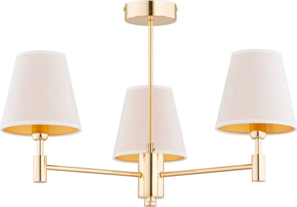 Plafonnier salon classique ASTRIT doré 3 lampes pour ambiance cosy