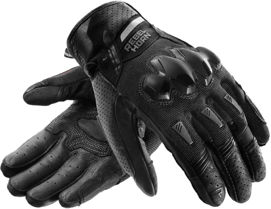 Rebelhorn Defender Motorrad Handschuhe, schwarz, XL Produktbild 