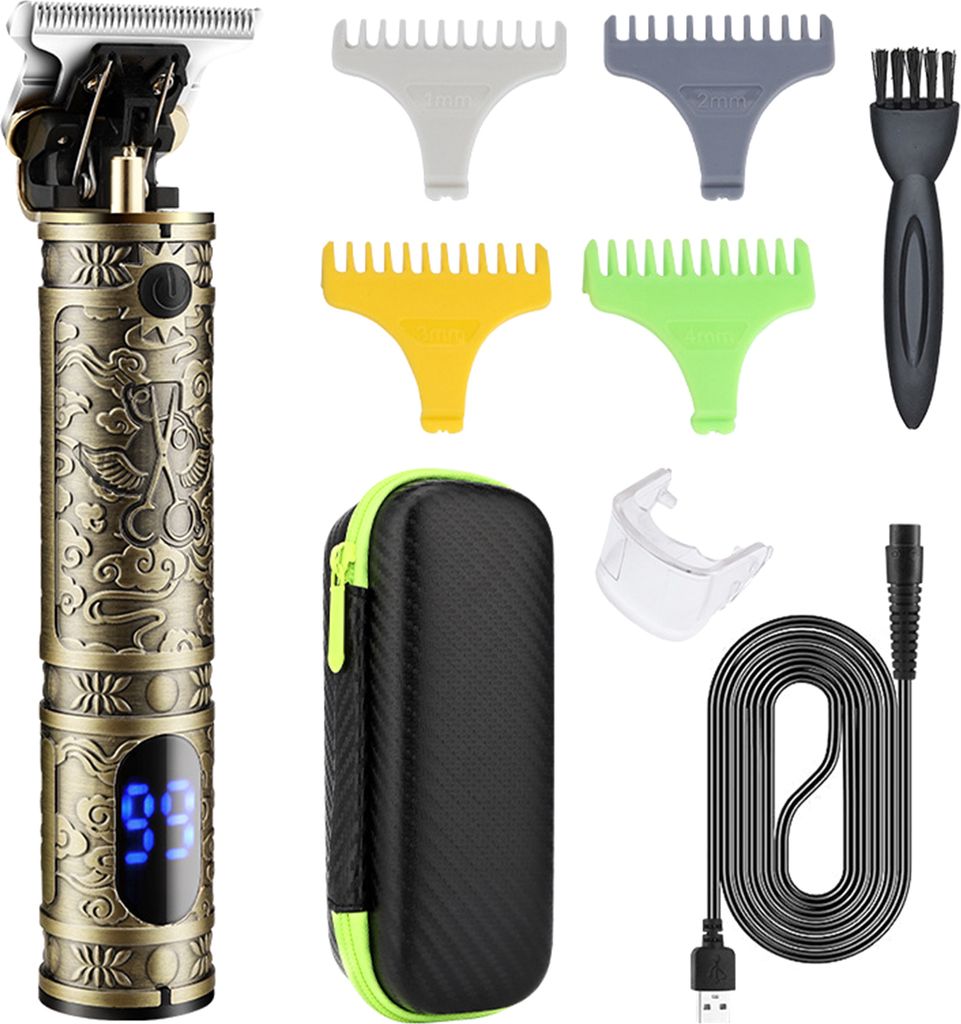 Haarschneidemaschinen fuer Herren, kabellos, Friseur, Haarschneidemaschine, Bartschneider, Haarschnitt, Pflegeset, T-Blade Trimmer, USB-betrieben, ...