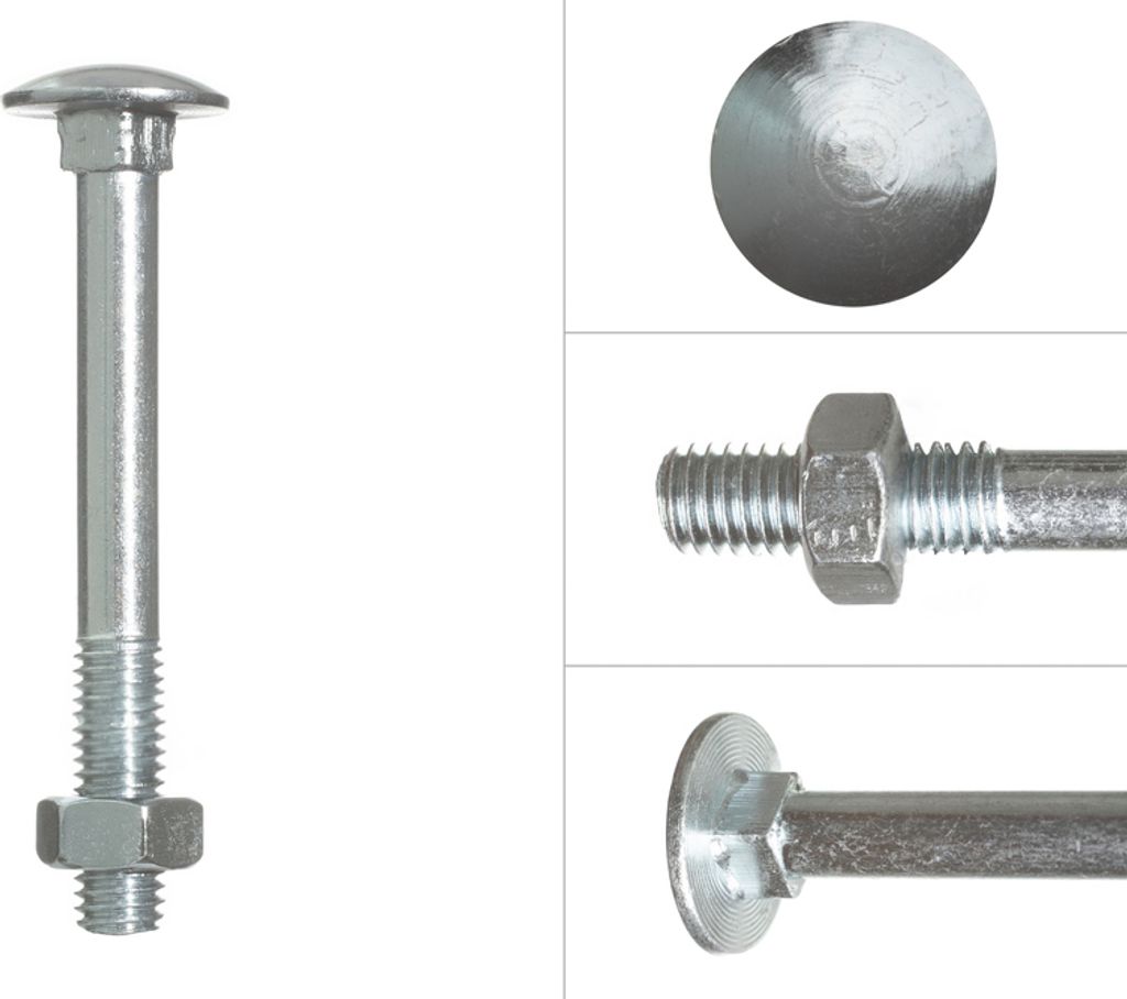 Schlossschrauben Verzinkt M8 x 80 mm - 100 Stück