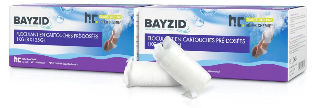 2x1 kg BAYZID® Flockkartusche für Pools filtert Produktbild 