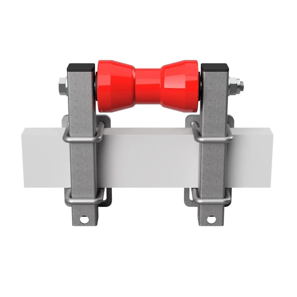 Rullo di chiglia in poliuretano con supporti rotolo rimorchio per barca zincato SUPROD, B=160, L=250 mm, rosso - 2