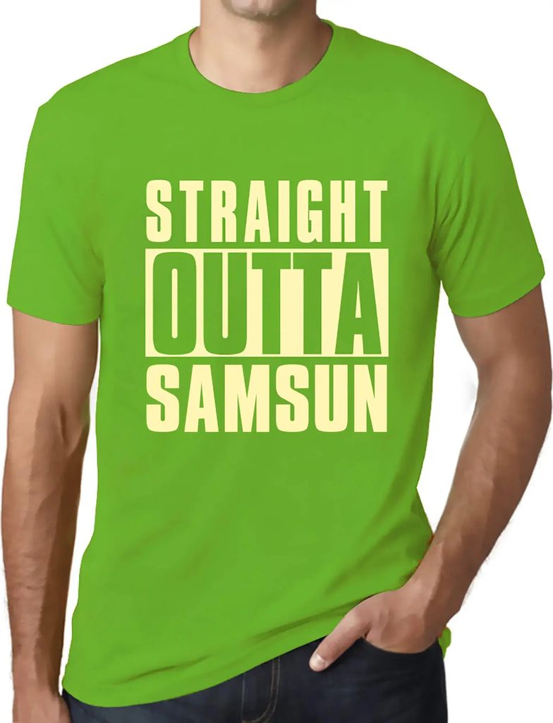Herren Grafik T-Shirt Geradewegs aus dem Samsun – Straight Outta Samsun – Öko-Verantwortlich Vintage Jahrgang Kurzarm Lustige Druck Geburtstag