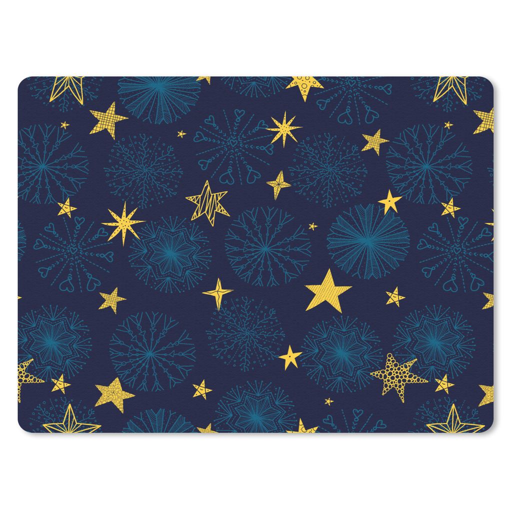 MuchoWow Mauspad Mousepad Sterne - Schnee - Muster - Weihnachten 23x19 cm - Mousepads - Maus Mat - Pad - Mausunterlage - Schreibtischunterlage - ...