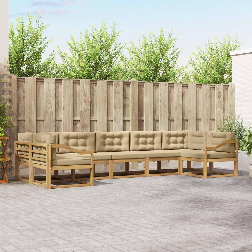 Möbel Outdoor-Sofagarnitur mit Kissen 7 pcs Weiß und BeigeGartensofas - Gartensofas c2875