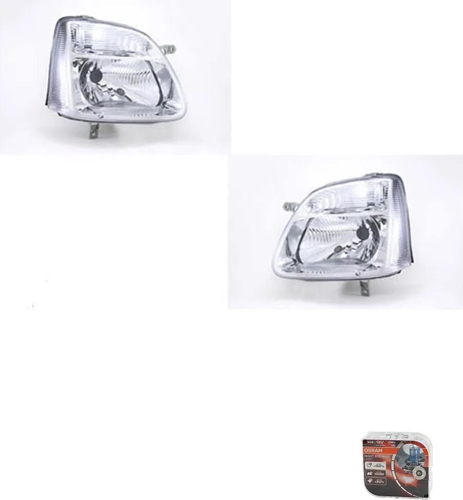 Johns, fari + Osram Night Breaker Laser adatto per Opel Agila A 02-07 L R 4706110 3532184 09212210 3532184E00 3532184E00000 4706109 3512184 0