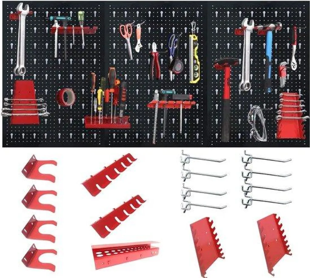 Établi de garage métallique 120x60 cm avec rangement perforé et kit