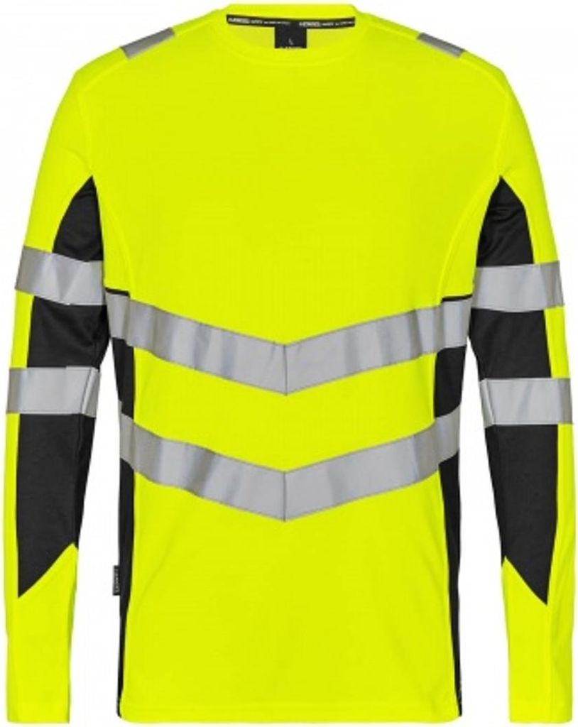 F. Engel Safety Langarm-Shirt, Gelb/Schwarz, Gr. XL