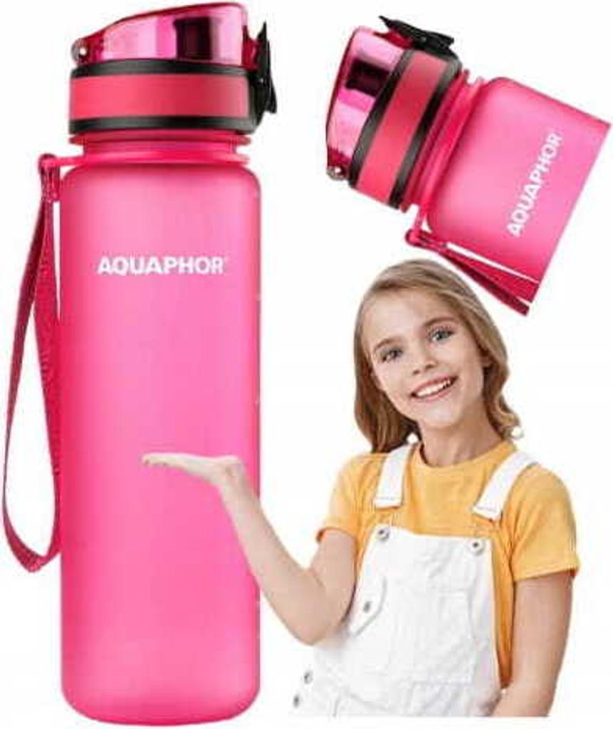 Rosa Filterflasche + 1 Wasserfilterkartusche 0,35 L AQUAPHOR