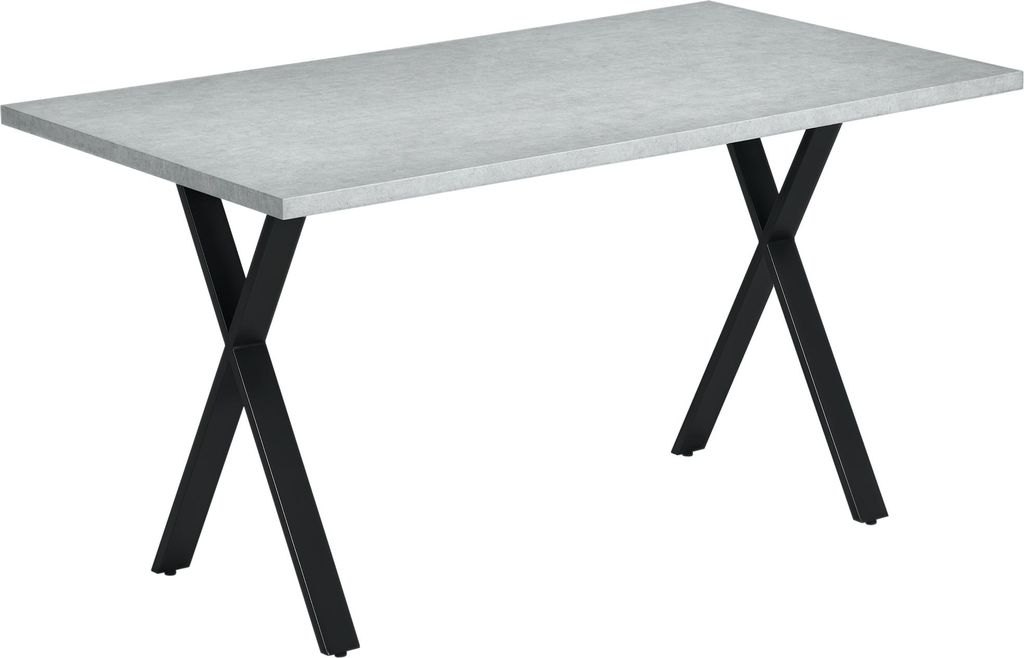 Esstisch, Küchentisch, Tischplatte in Steinoptik, Stahlbeine, 140 x 80 x 76 cm