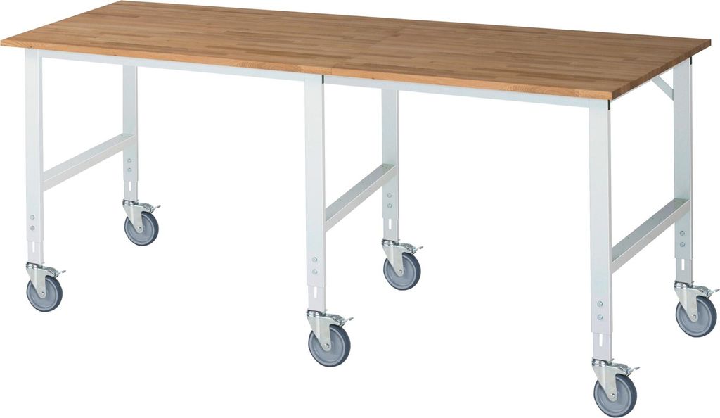 Rau Fahrbarer Arbeitstisch (HV) Tom (6 LR), B2500xT1000xH910-1230mm, B-Platte-25mm