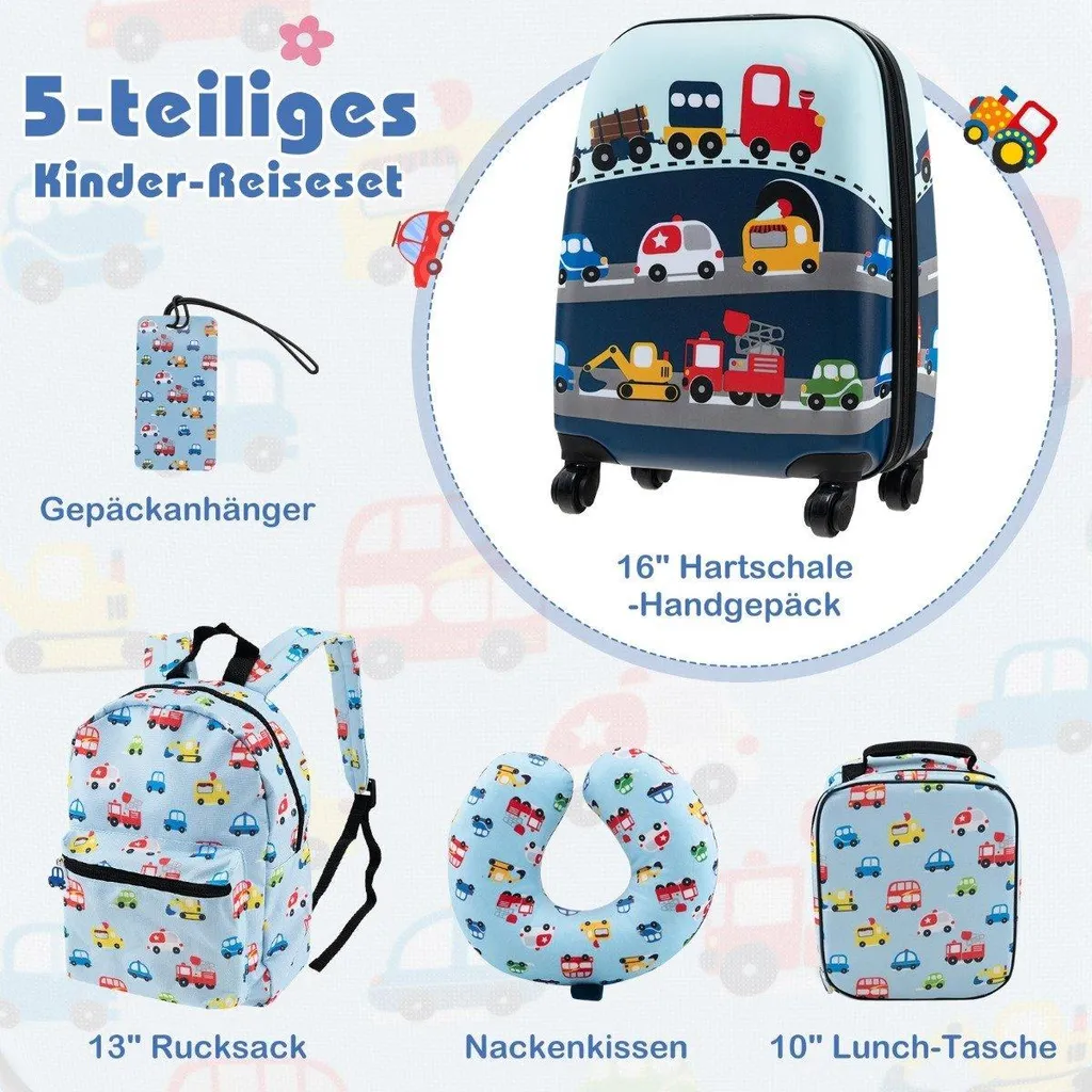 Ensemble valise enfant 5 pièces : fini le désordre avec ce set bleu