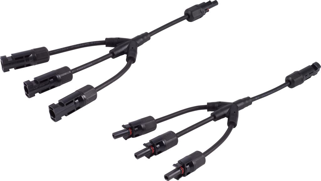 S-IMPULS MC4 T-Adapterkabel Set, 3/1, 6mm², schwarz/schwarz, 30 cm
