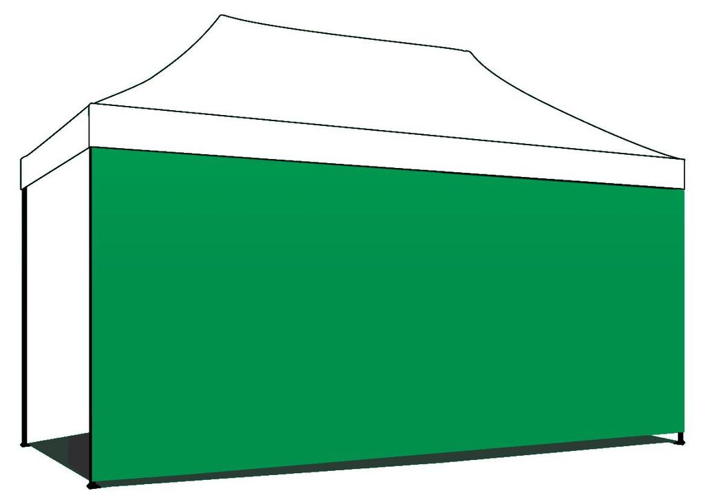 Seitenplane før Gartenpavillon 3X4,5 M Segeltuch mit Klettverschluss verschiedene Farben grøn