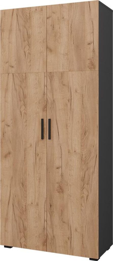 Mehrzweckschrank Vicco Frank Anthrazit/Goldkraft Eiche 80 x Produktbild 
