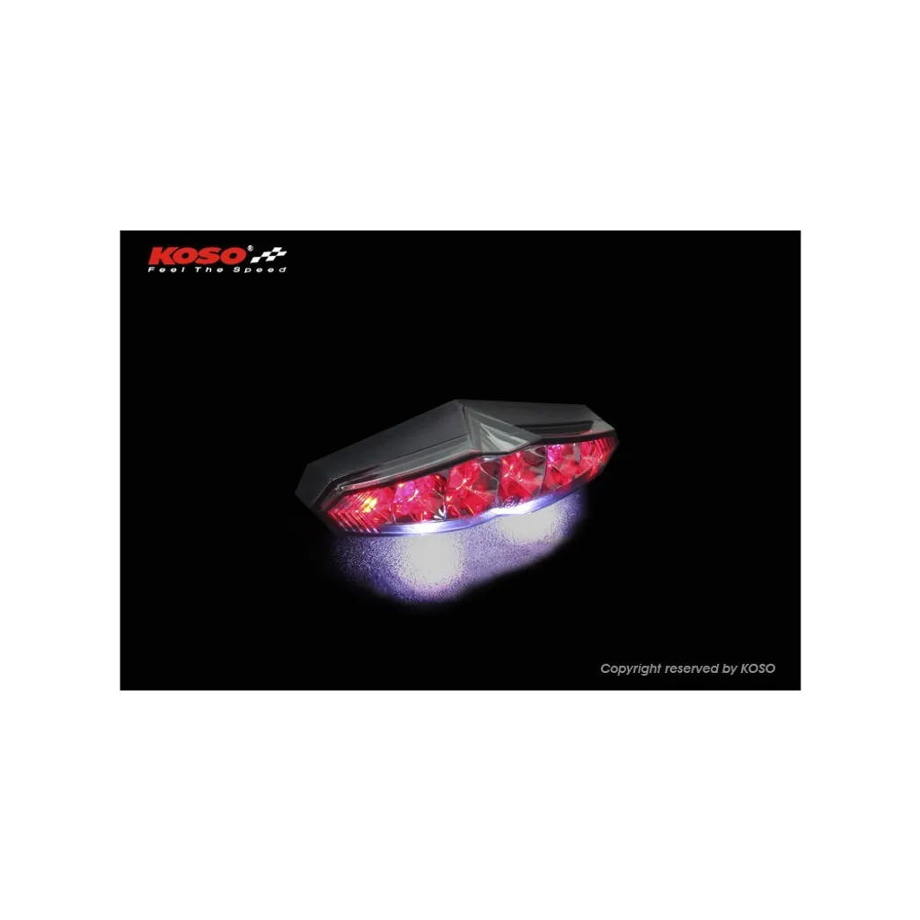 Feu arrière LED rouge Koso Infinity à éclairage de plaque puissant - 3