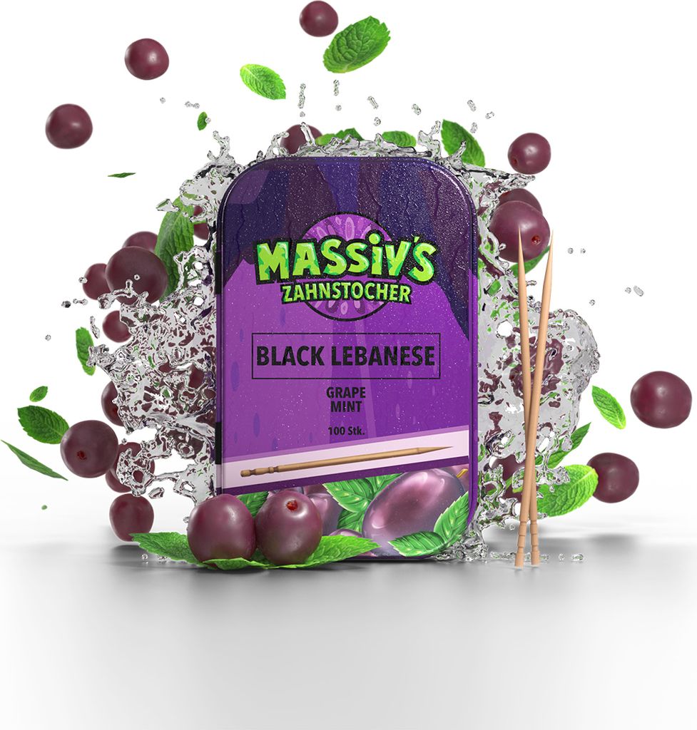 Massiv's Zahnstocher - Zahnstocher mit Geschmack – BLACK Produktbild 