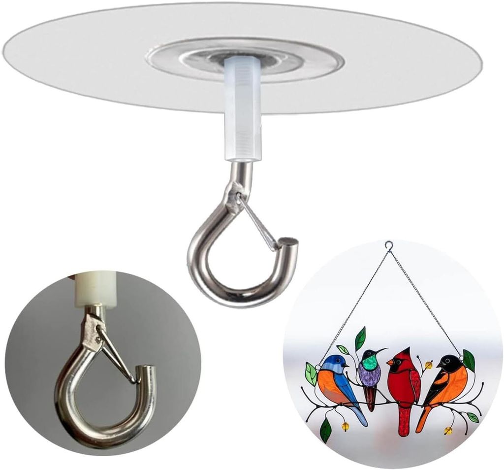 3 Stk Deckenhaken Selbstklebend, Wandhaken Mit Sicherung Produktbild 3