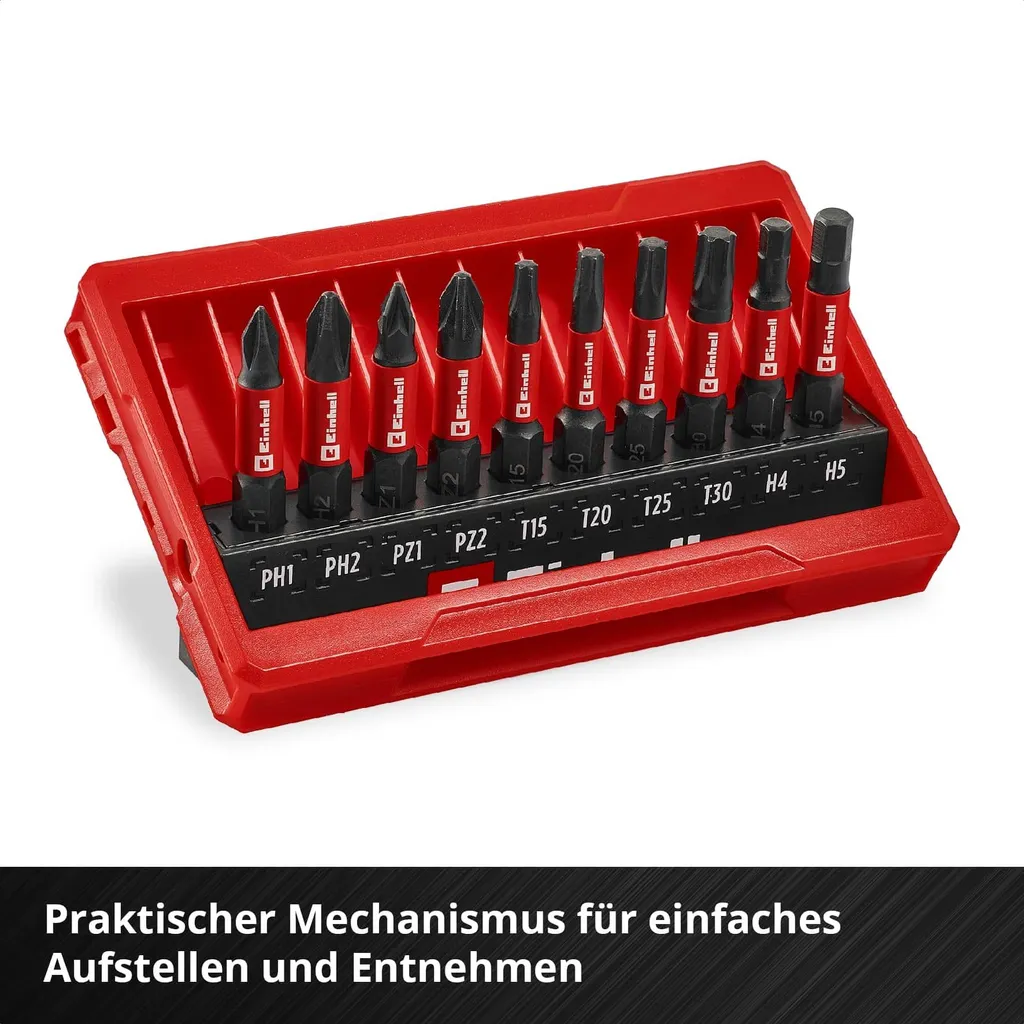 Einhell Impact Bit Set 10 Pezzi 118653 - Inserti Professionali S2 1/4 - 6