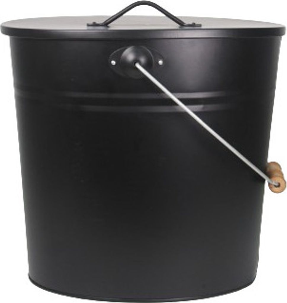 Ascheeimer 24 L für Kamin, Ofen & Grill schwarz 39 x 27 x Produktbild 