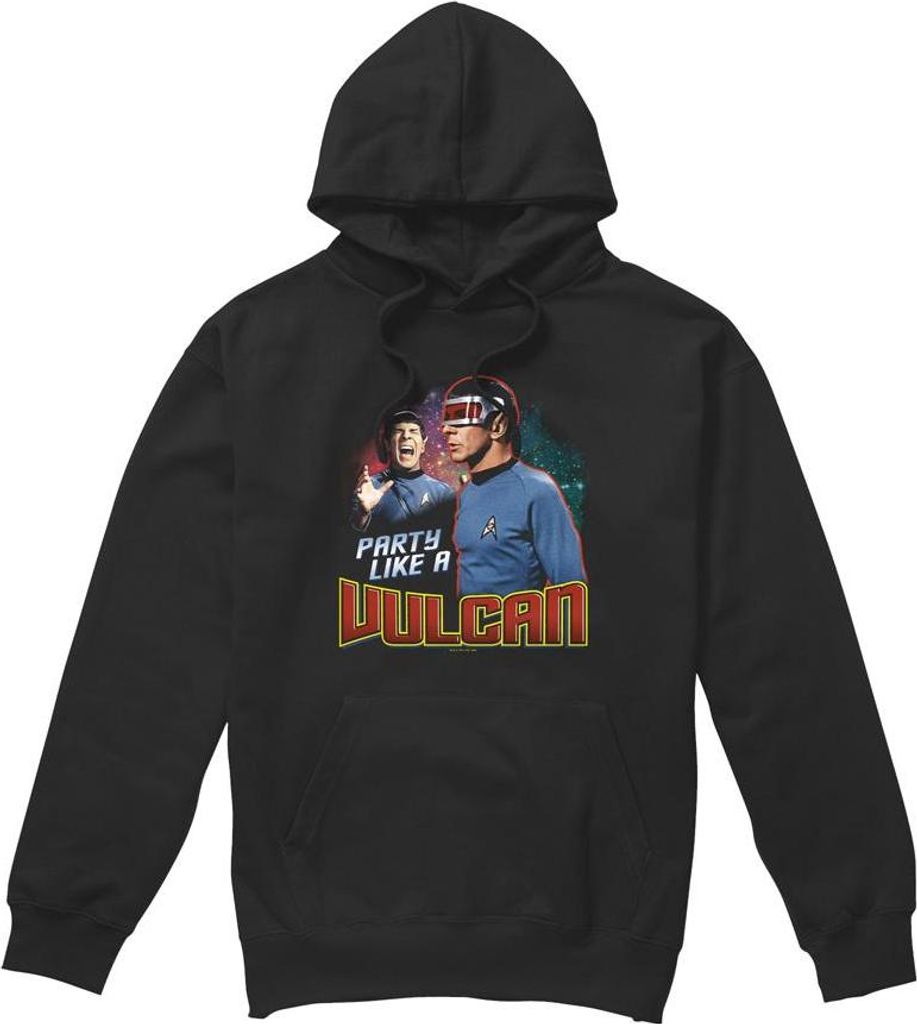 Star Trek - "Party Like a Vulcan" Kapuzenpullover für Herren TV8060 (M) (Schwarz)
