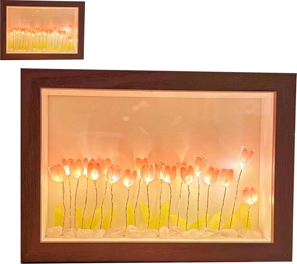 Tulip Light Photo Frame Flower Night Lamp Floral Picture Frame Home Decoration für Familie Freunde