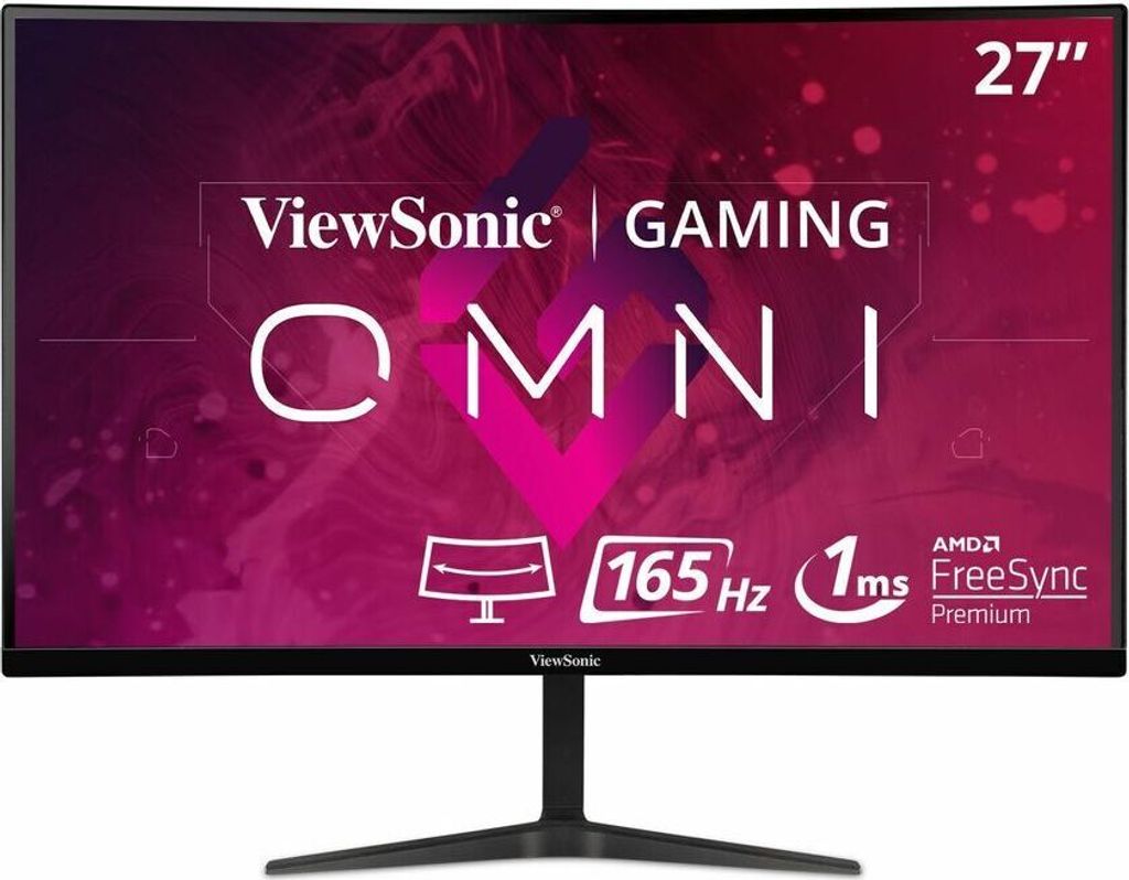 A marketing image for a ViewSonic gaming monitor.