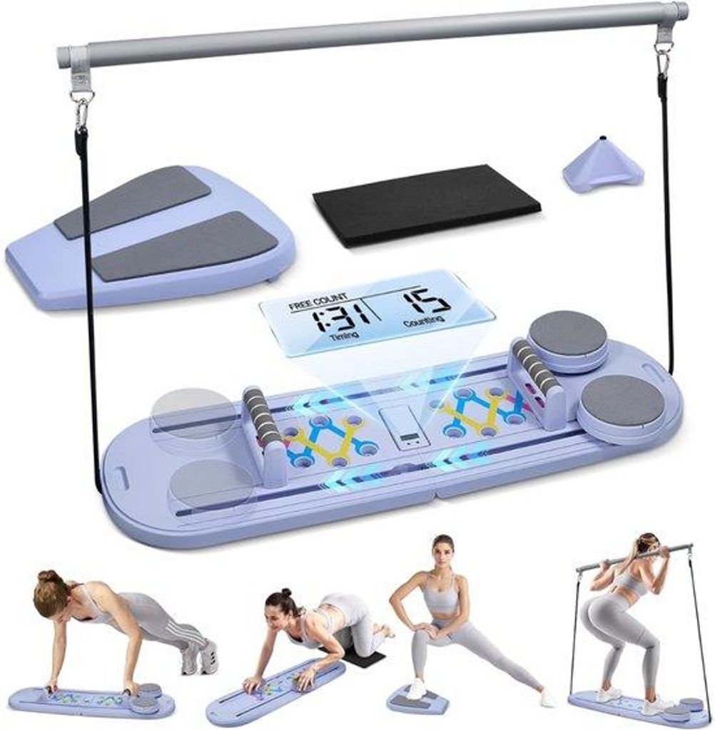 Pilates Reformer - 5-in-1 Pilates Reformgerät - Für Zuhause - Faltbare Bauchmuskelbank - Bauchmuskelbank - Mit automatischem Rückprall für Bauc...