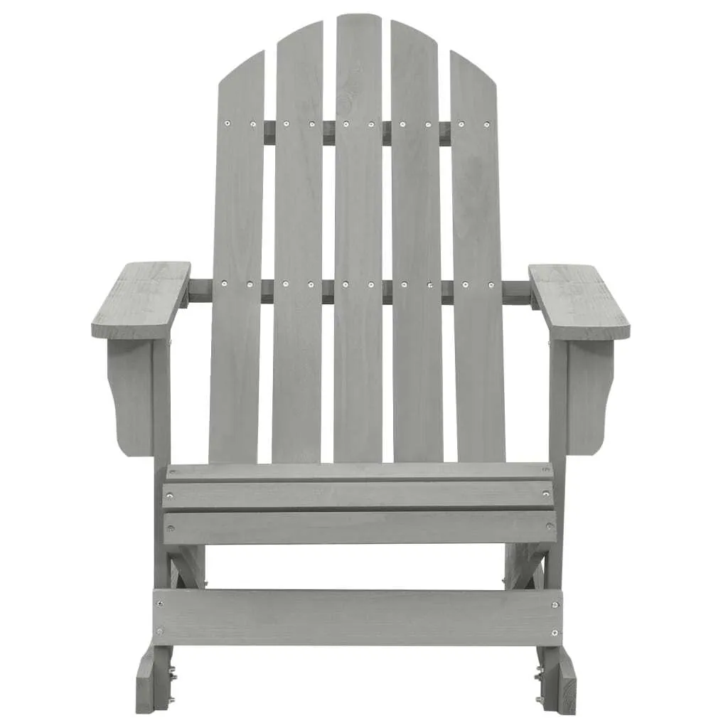 Sedia a dondolo da giardino in legno grigio