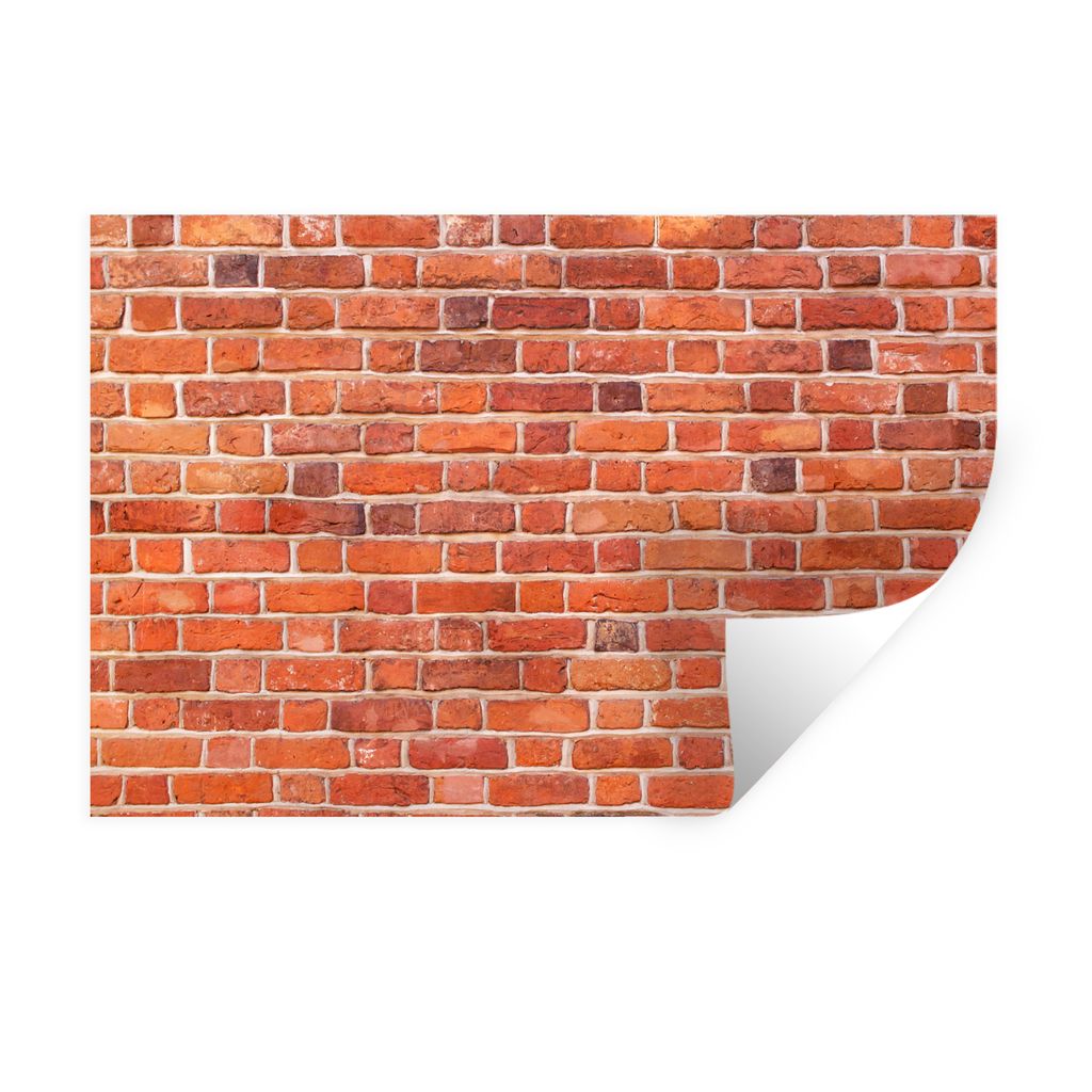 MuchoWow Wandtattoo Wandsticker Wandaufkleber Ziegel - Mauern - Robust 90x60 cm Selbstklebend und Repositionierbar - Aufkleber