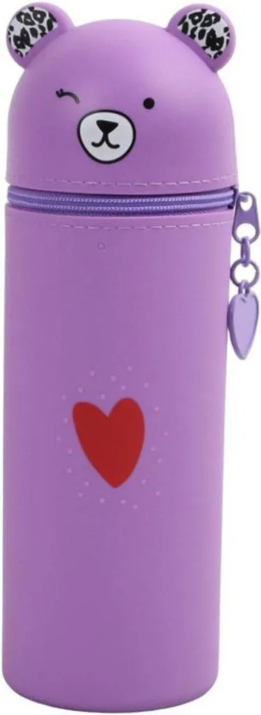 Rangement stylos vertical en silicone violet pour bureau de collégien