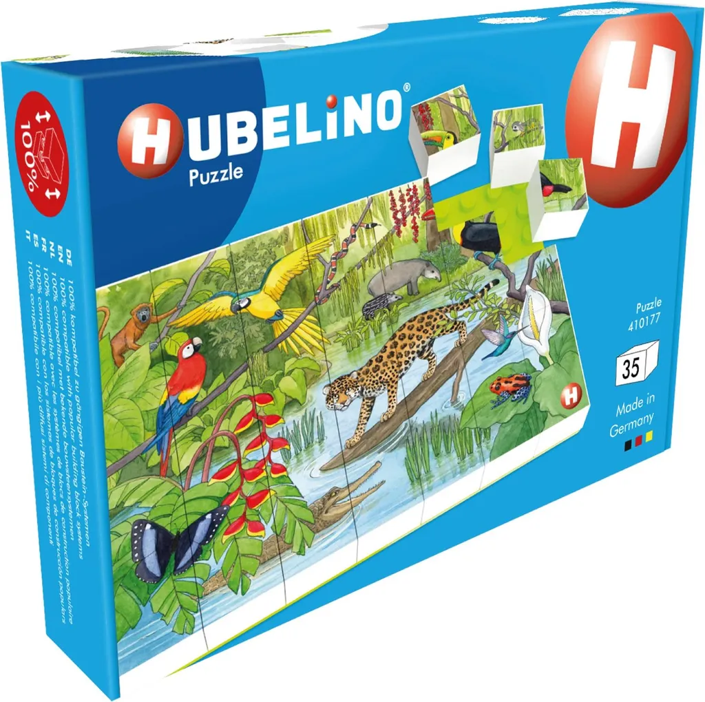 Puzzle éducatif Hubelino Forêt tropicale pour apprendre les animaux