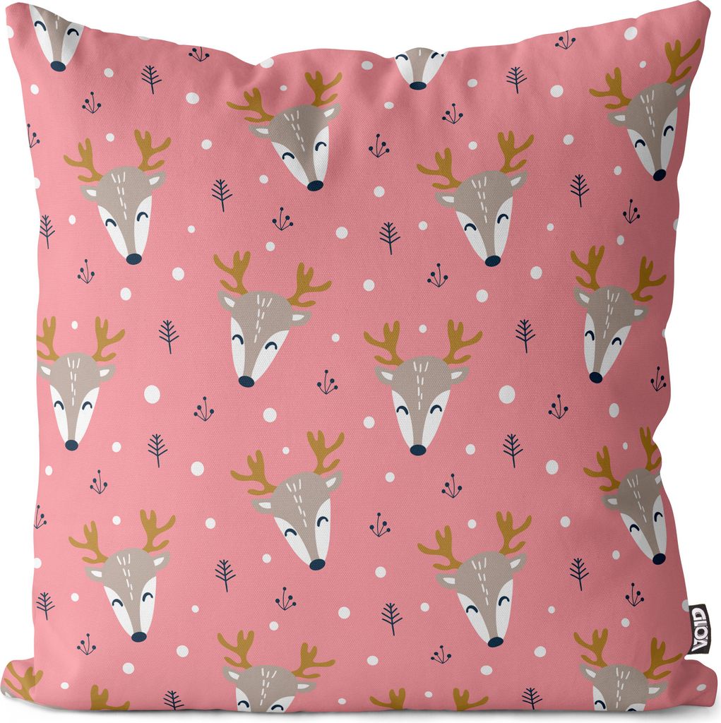 VOID Winter Reh rosa Kissenbezug Kissenhülle Sofakissen Kissen Deko Outdoor-Kissen Dekokissen