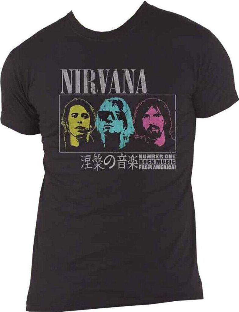 Nirvana - "Japan!" T-Shirt für Herren/Damen Uni RO3616 (L) (Schwarz)