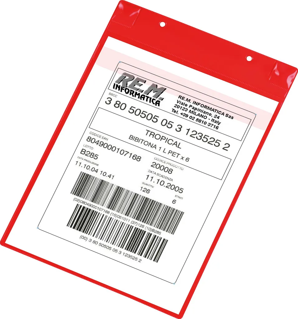 Protège-document magnétique A4 rouge DJOIS 170103 pour affichage inox