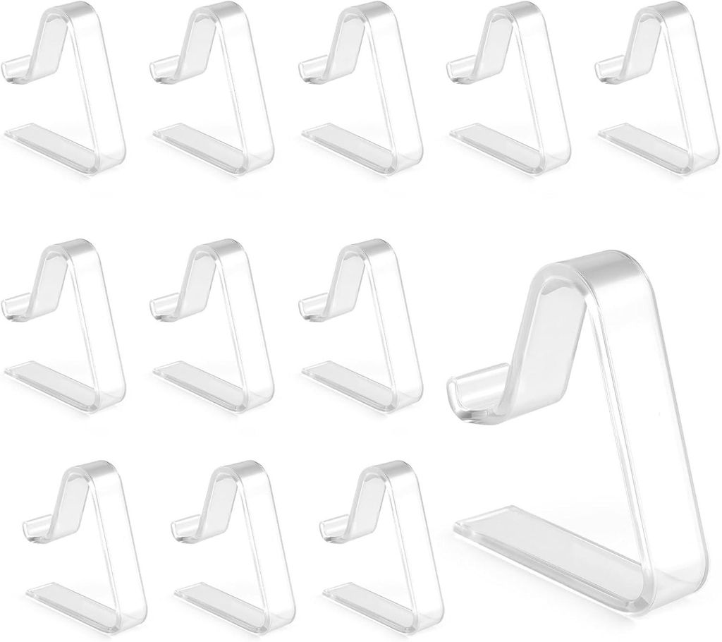 12 Stück transparente Tischdeckenclips aus Kunststoff, Tischdeckenhalter geeignet für Esstische mit einer Dicke von 3,5-5,5 cm, Restaurants, mult...